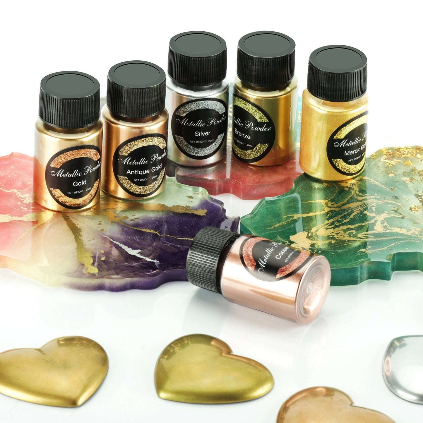 6 Color 20ml Metallic pigment powder For Resin Decorative Sealing