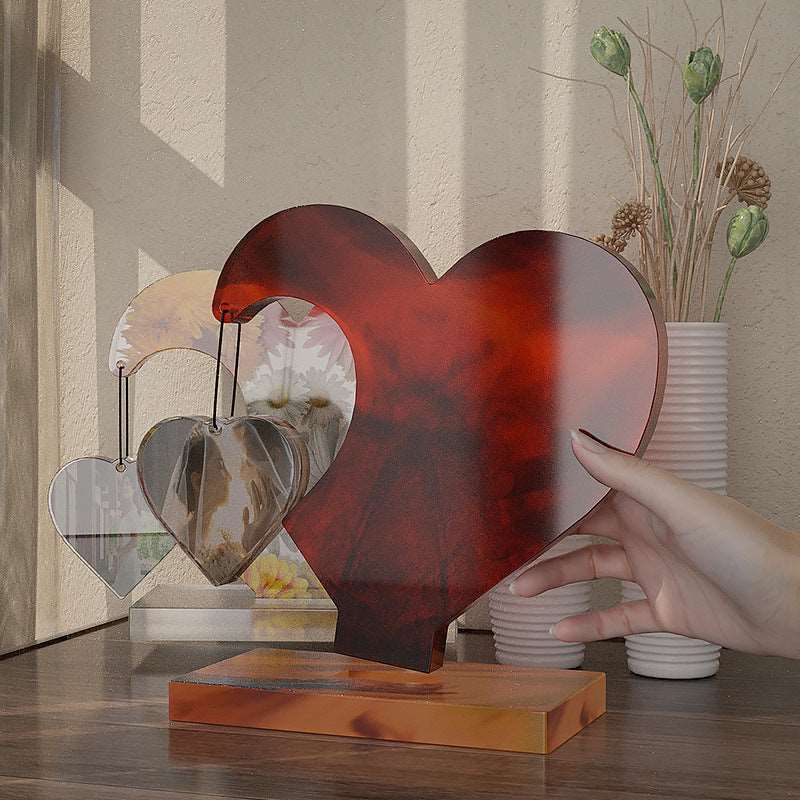 Heart Shape Hanging Photo Frames Platforms Resin Mold