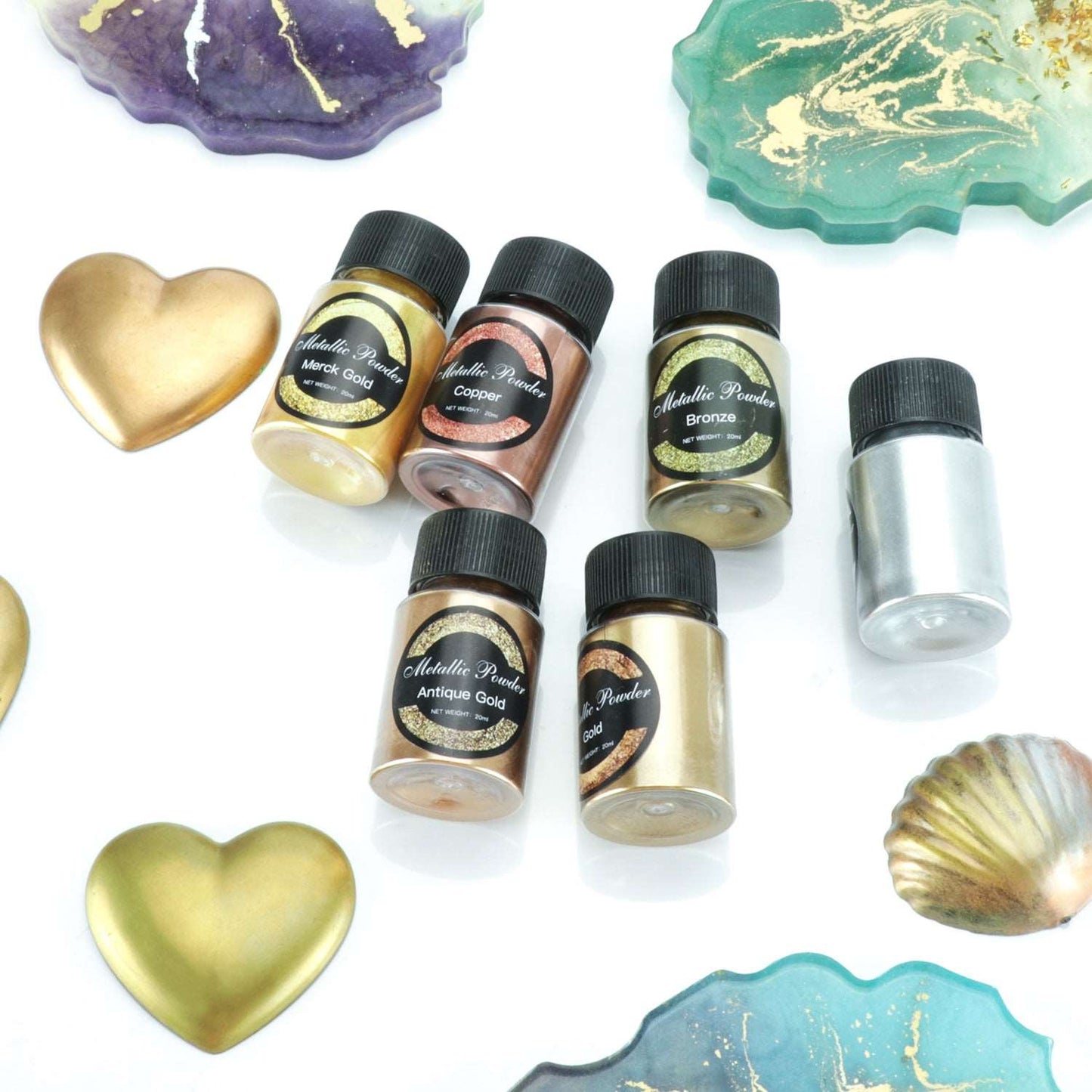 6 Color 20ml Metallic pigment powder For Resin Decorative Sealing