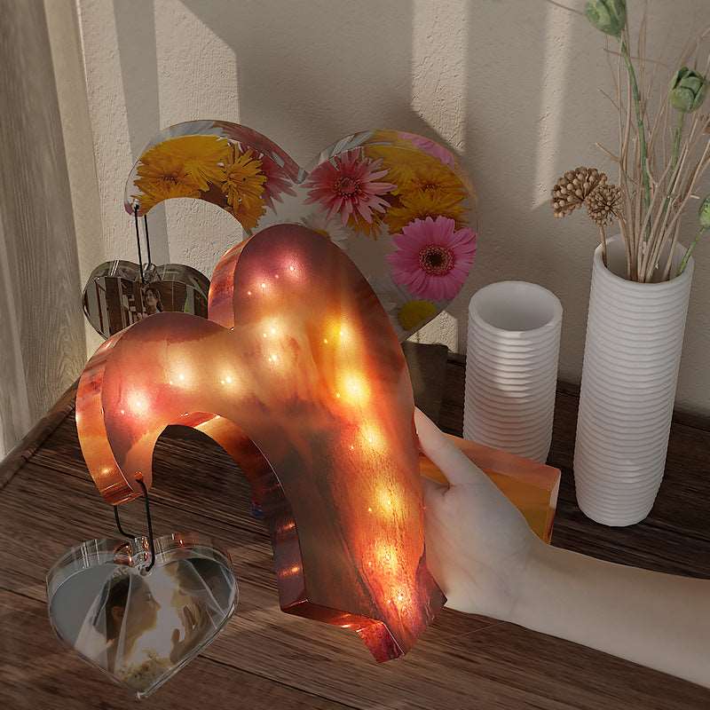 Heart Shape Hanging Photo Frames Platforms Resin Mold