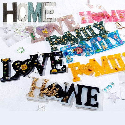 LOVE & HOME Sign Letter Transparent Silicone Resin Mold