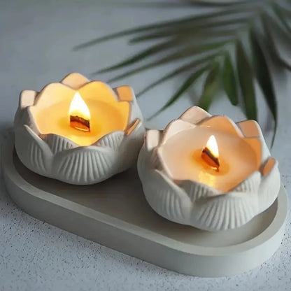 DIY Lotus Candle Holder Silicone Mold Gypsum Mold