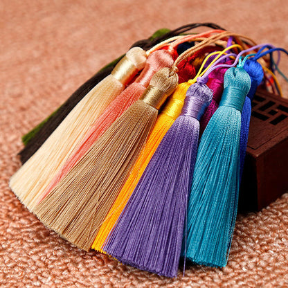 100pcs 8cm Chinese knotting bookmark hanging tassel polyester ice silk small tassel accessories