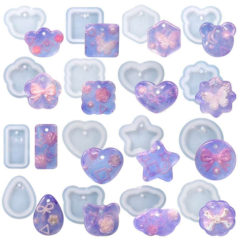 butterfly heart-shaped Keychain Pendant Epoxy Resin Silicone Molds