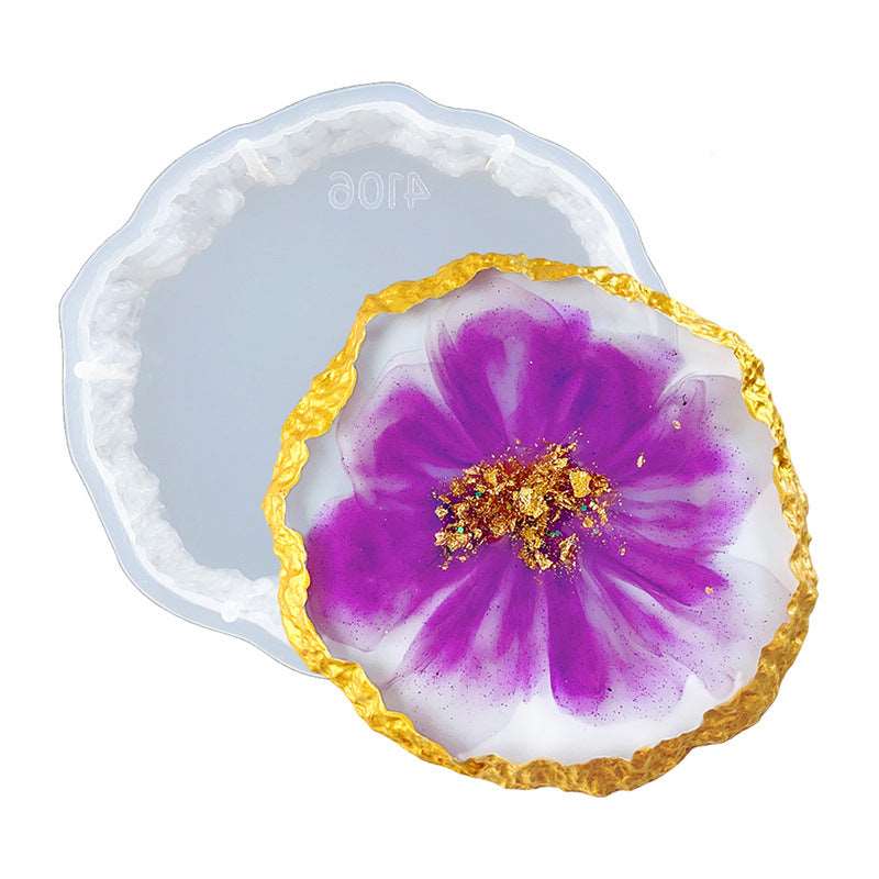 Drusy Coaster Resin Mold Geode Epoxy Cup Mats Fruit Tray Mold