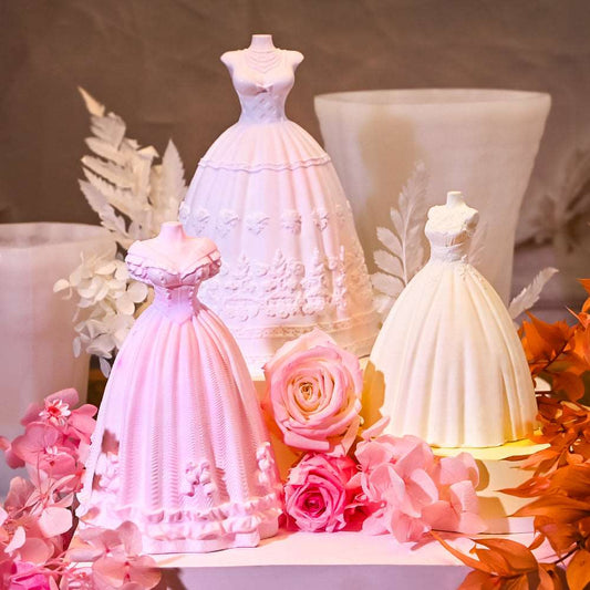 3D Wedding Dress Princess Dress Aromatherapy Candle Gypsum Mold