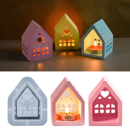 Love hut candle holder silicone mold gypsum candle decoration mold