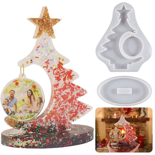 Christmas tree photo frame silicone resin mold