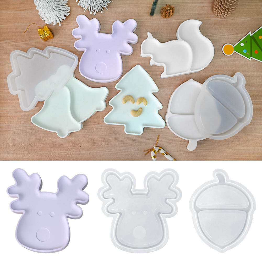 Christmas Tree Fruit Tray Silicone Resin Gypsum Mold