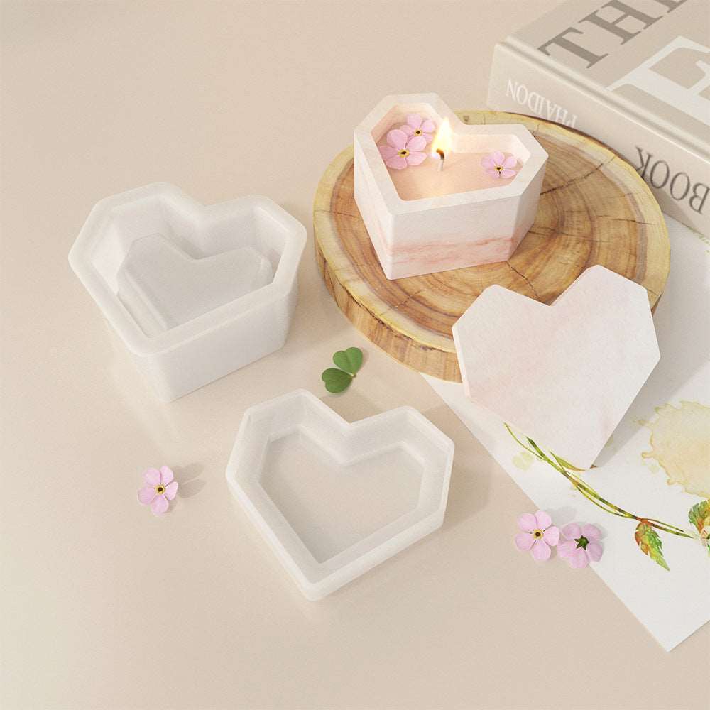 Ins clover shaped heart-shaped storage jar gypsum resin silicone mold