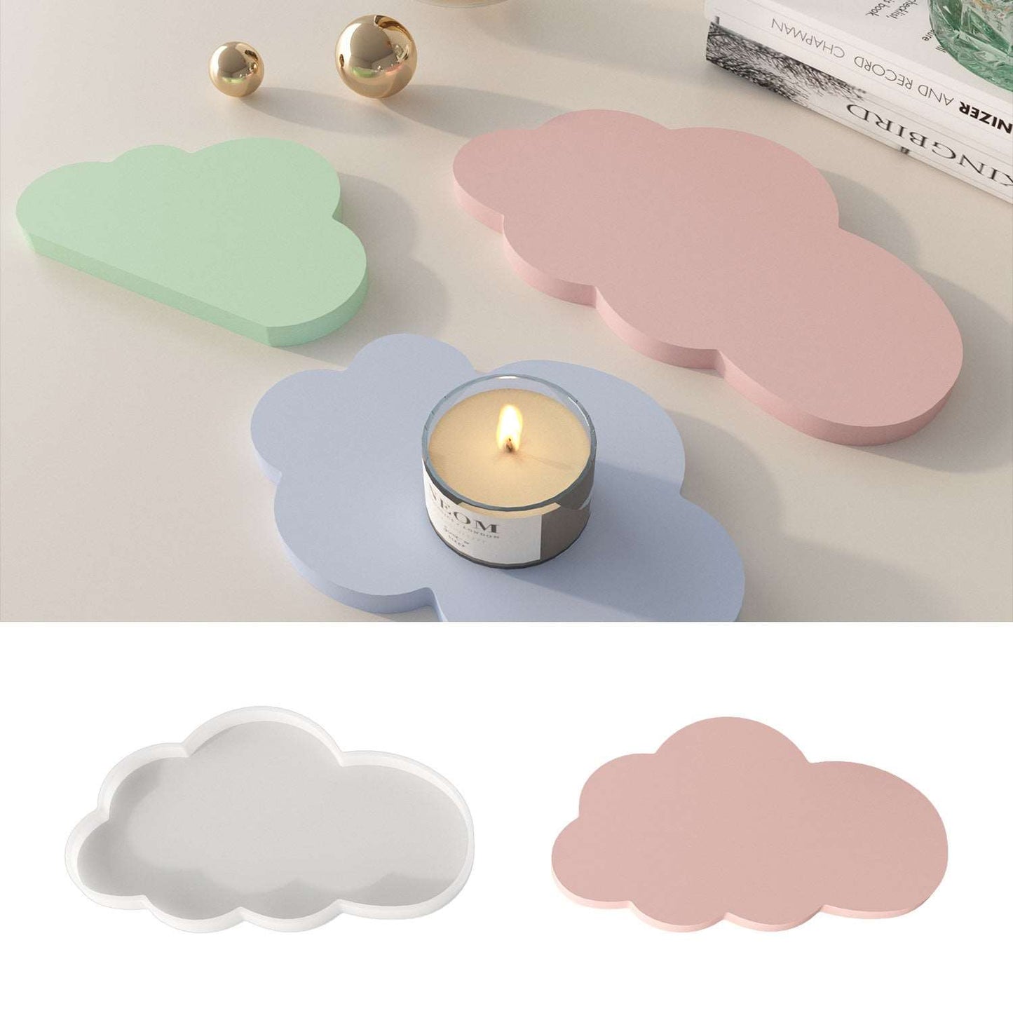 Cloud coaster silicone mold for resin art and gypsum art