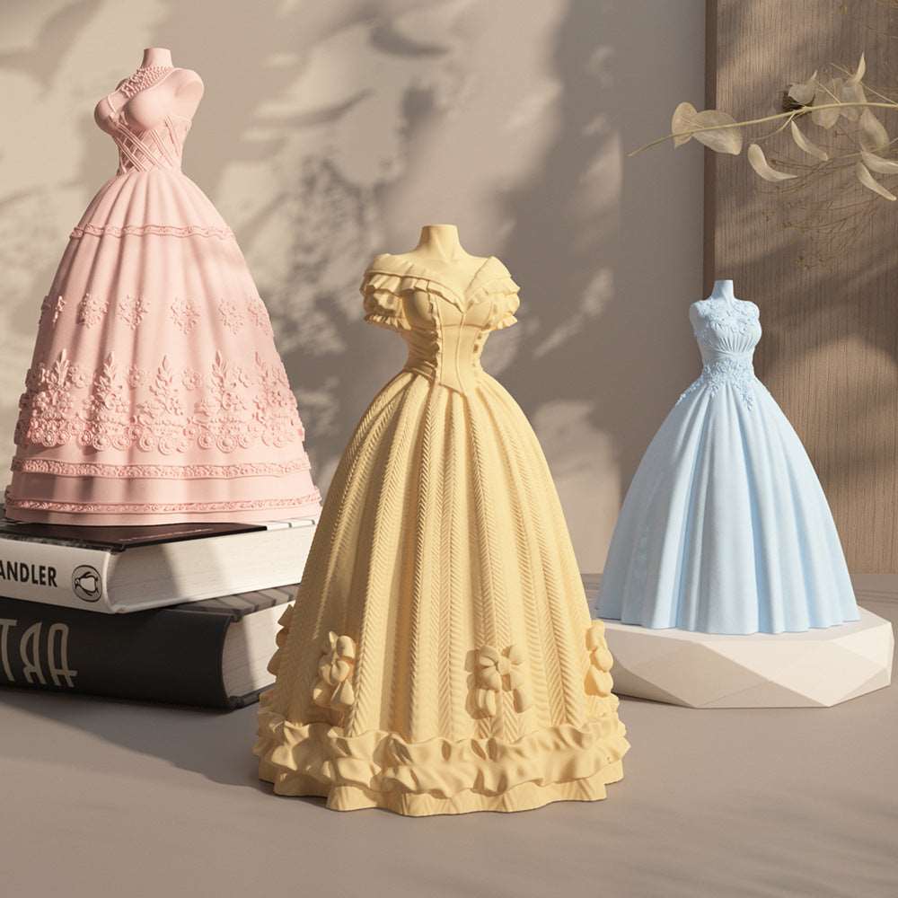 3D Wedding Dress Princess Dress Aromatherapy Candle Gypsum Mold