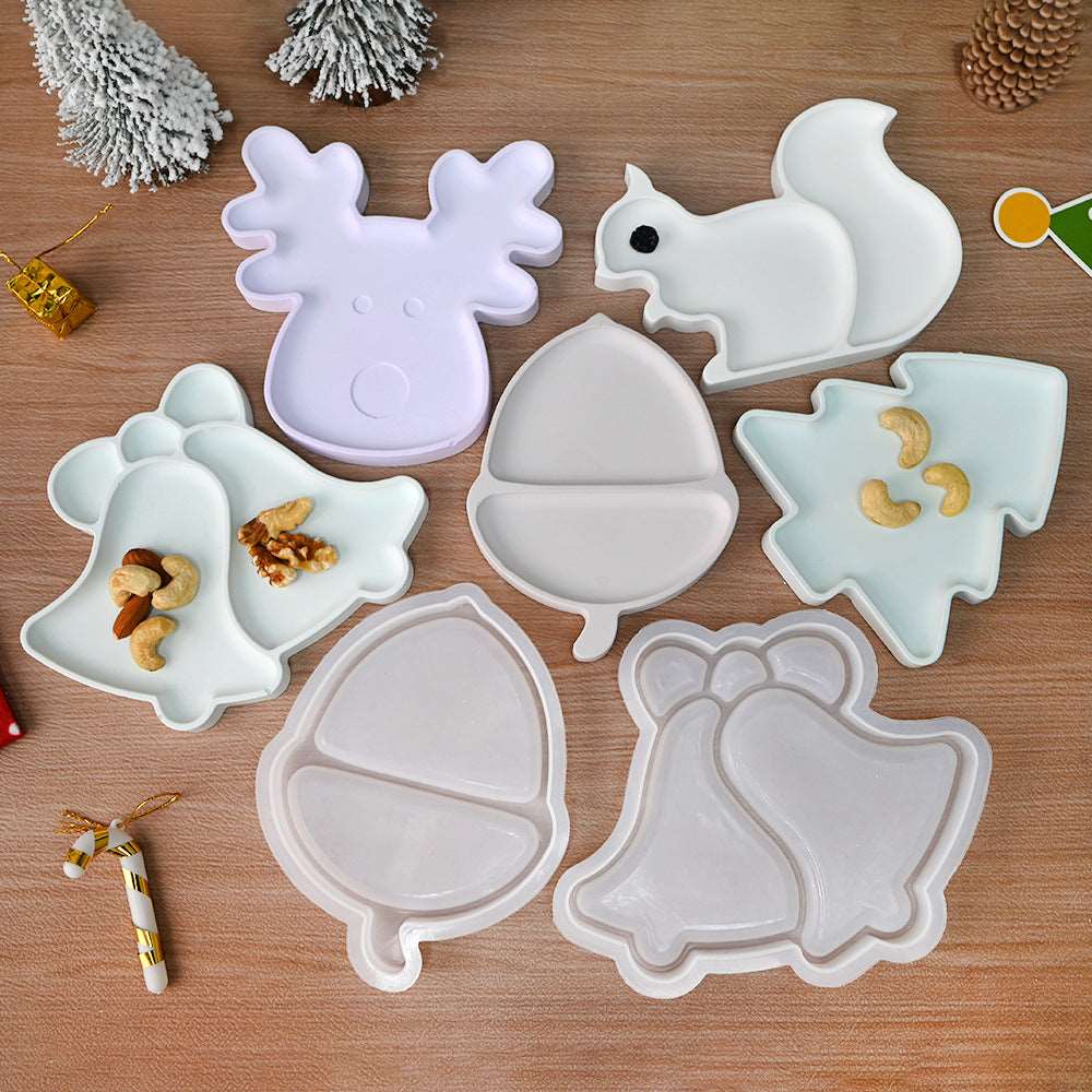 Christmas Tree Fruit Tray Silicone Resin Gypsum Mold