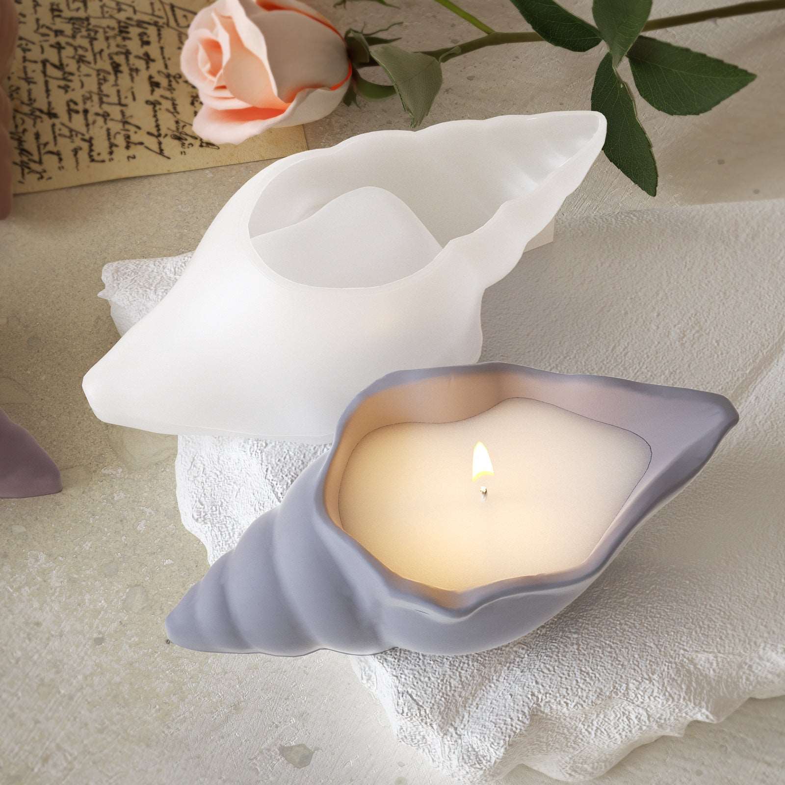 Conch gypsum resin candle cup silicone mold