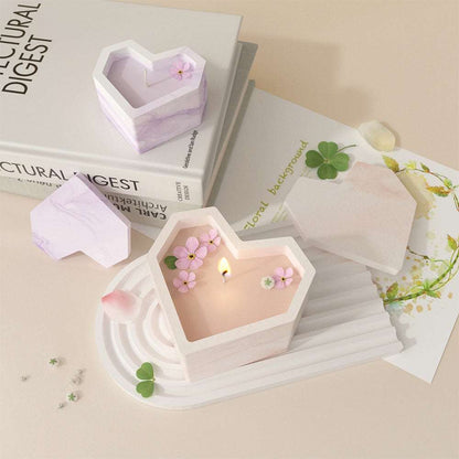 Ins clover shaped heart-shaped storage jar gypsum resin silicone mold