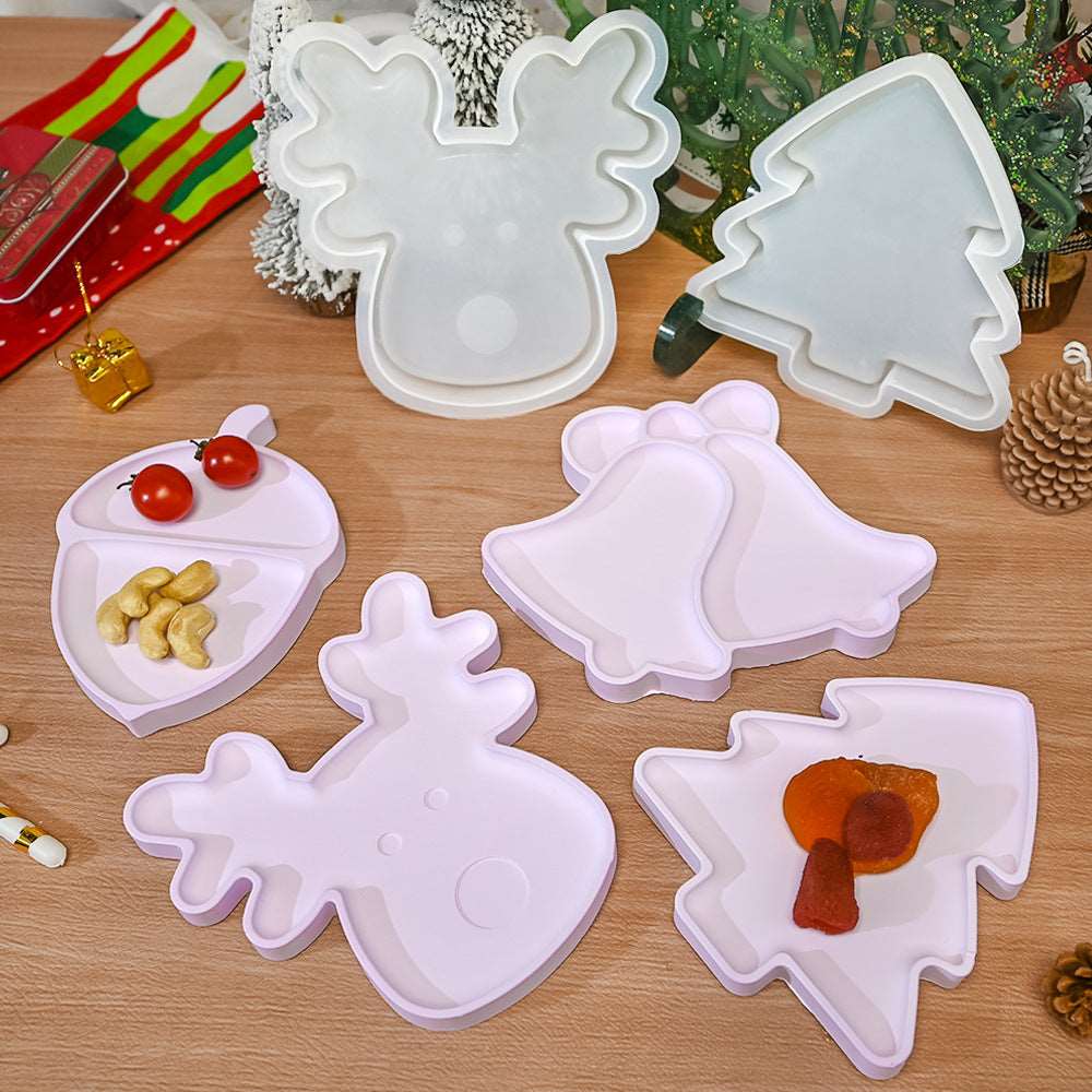 Christmas Tree Fruit Tray Silicone Resin Gypsum Mold