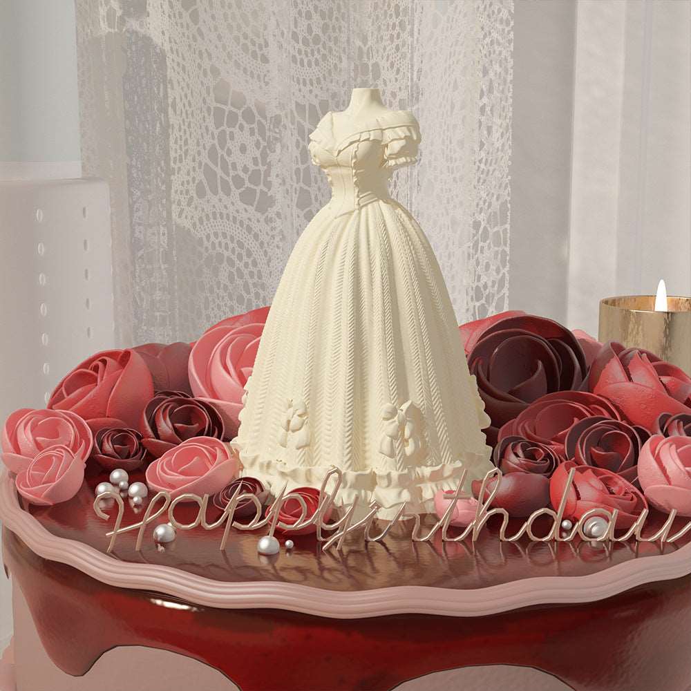 3D Wedding Dress Princess Dress Aromatherapy Candle Gypsum Mold