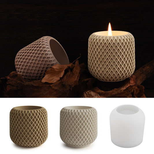 Concrete Mesh Irregular Candle Cup Silicone Mold DIY Mesh Gypsum Cement Tank Silicone Mold