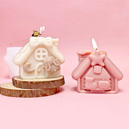 3D Peach Blossom Cottage Aromatherapy Candle Silicone Mold