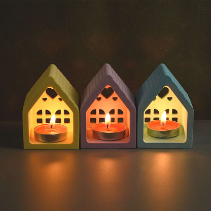 Love hut candle holder silicone mold gypsum candle decoration mold