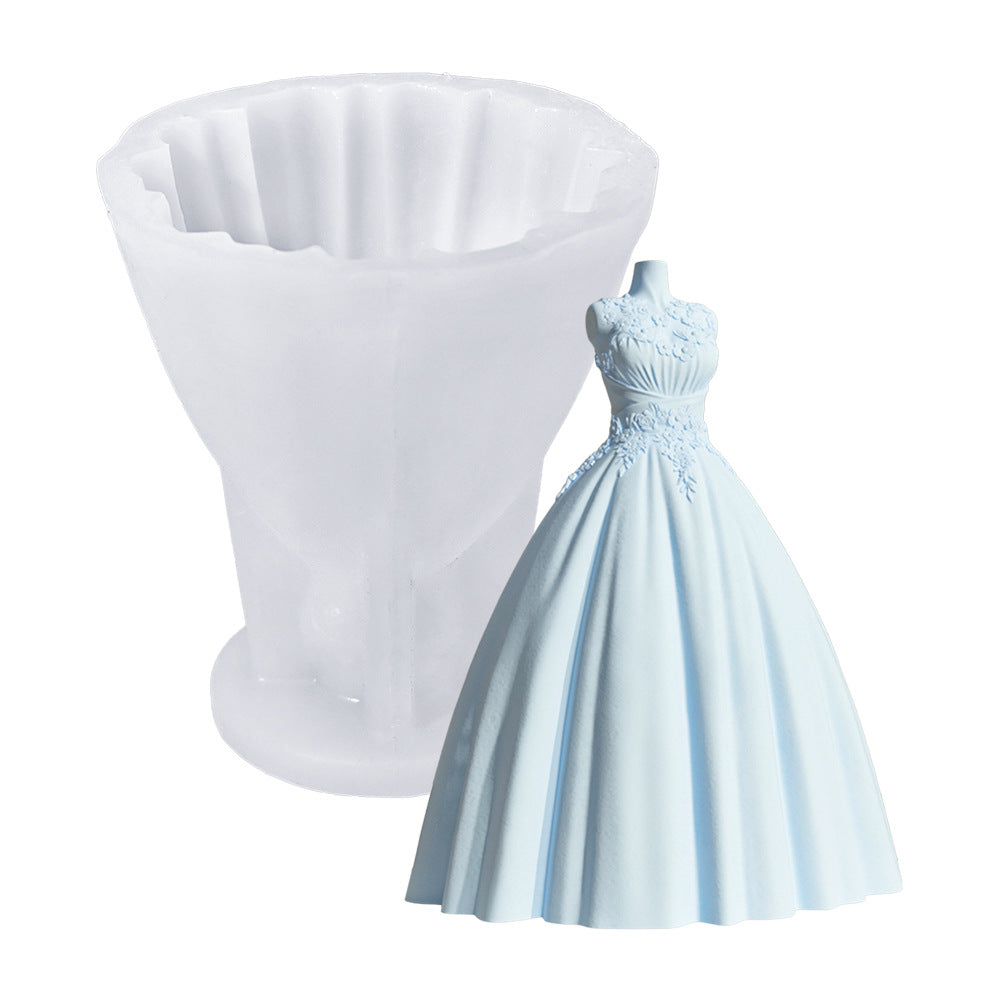 3D Wedding Dress Princess Dress Aromatherapy Candle Gypsum Mold