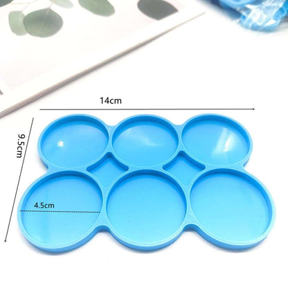 6-Cavity Silicone Large Round Molds 6 Pack Circle Pendant Keychain Charms Mould