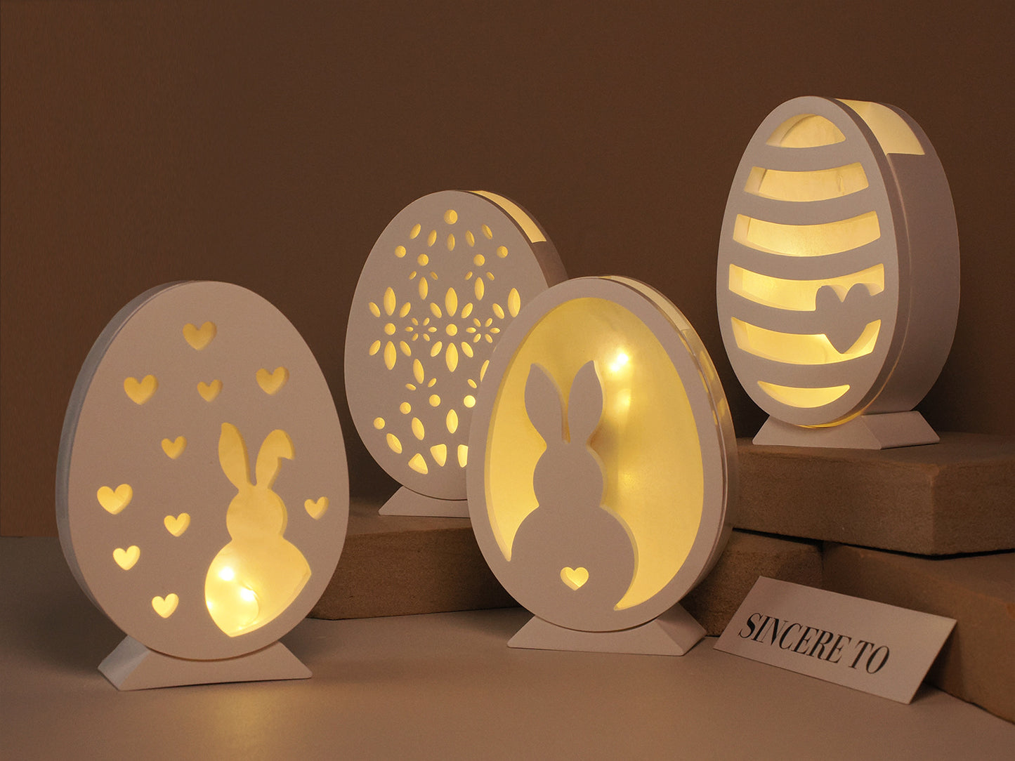 Cement Easter Rabbit Hollow Lamp Mold Easter Egg Rabbit Lamp Silhouette Silicone Mold Crystal Drip Plaster Decorative Mould