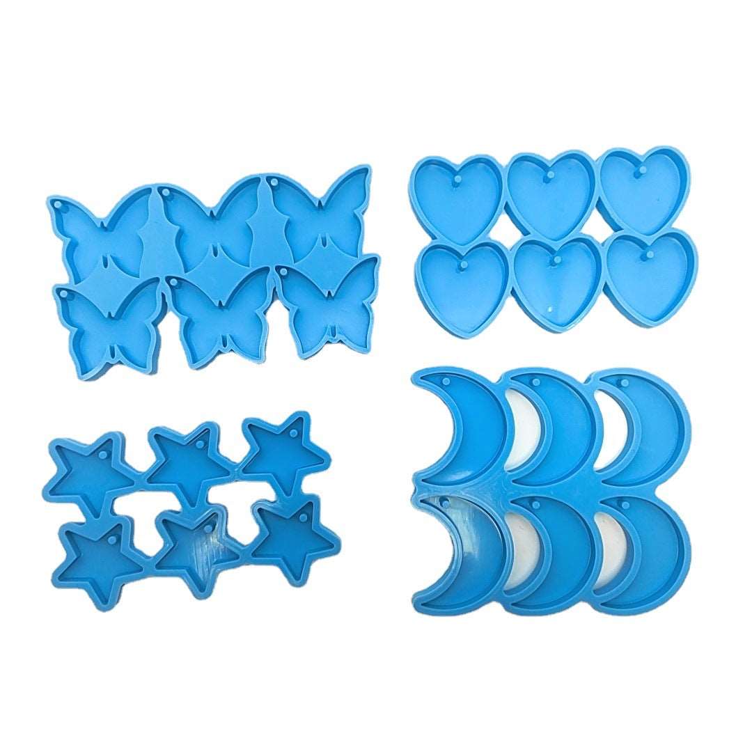 Heart Star Butterfly epoxy Silicone Resin Jewelry Molds For DIY Dangle Pendant Earring Jewelry Craft Making