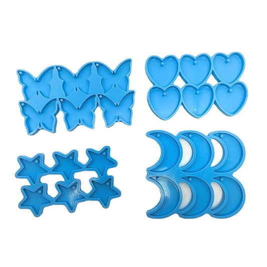 Heart Star Butterfly epoxy Silicone Resin Jewelry Molds For DIY Dangle Pendant Earring Jewelry Craft Making