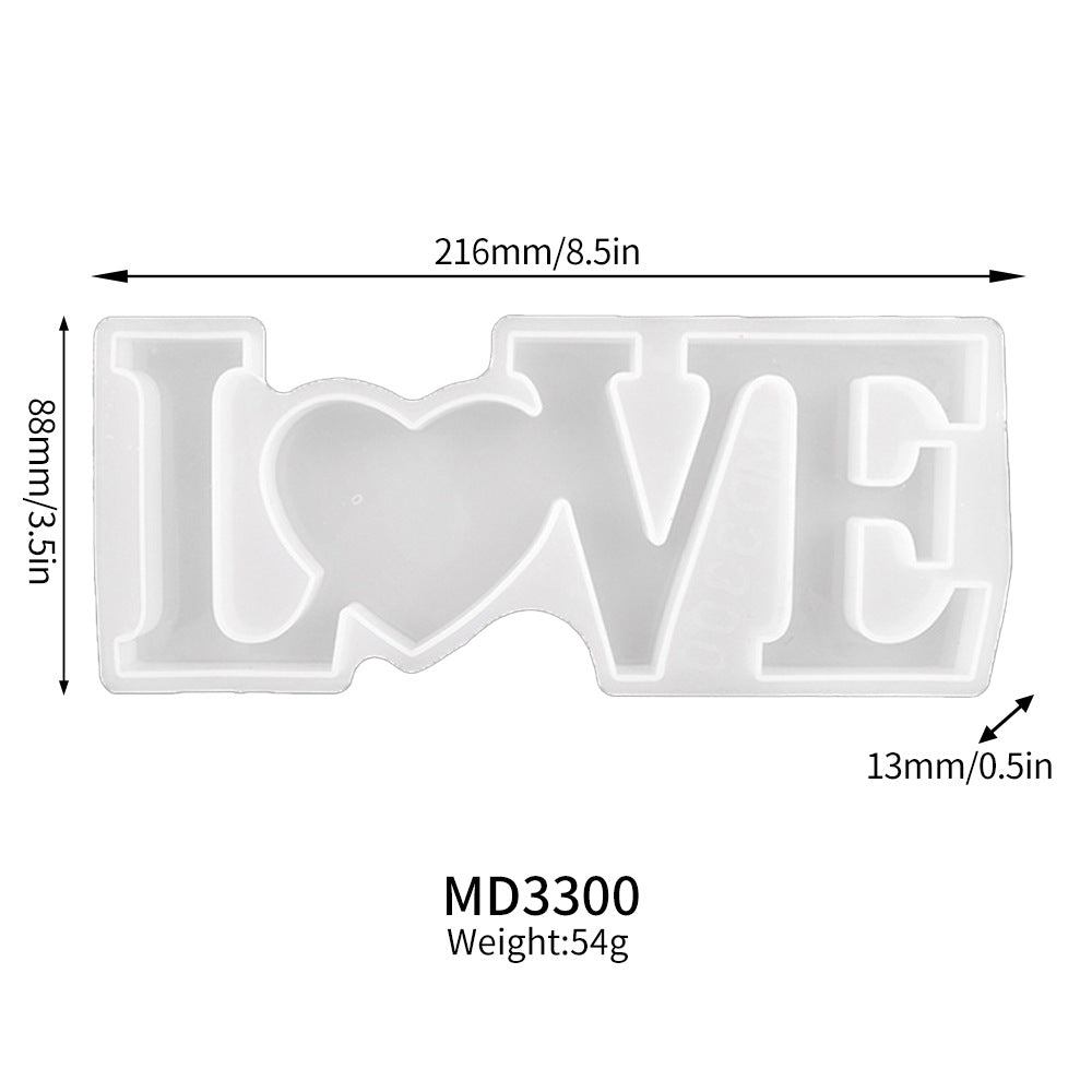 LOVE & HOME Sign Letter Transparent Silicone Resin Mold