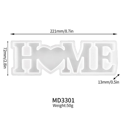 LOVE & HOME Sign Letter Transparent Silicone Resin Mold