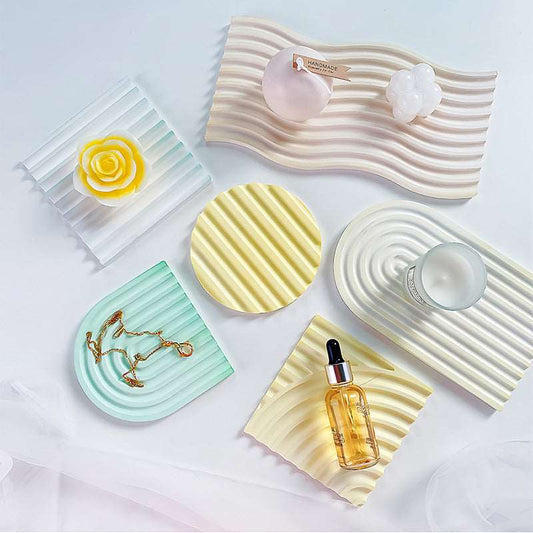 Tray Plaster Silicone Mold Arched Wave Shape Wobble Plate Molds