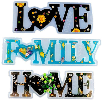 LOVE & HOME Sign Letter Transparent Silicone Resin Mold