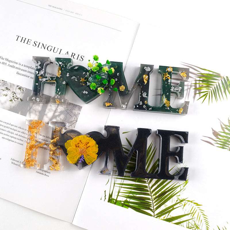 LOVE & HOME Sign Letter Transparent Silicone Resin Mold