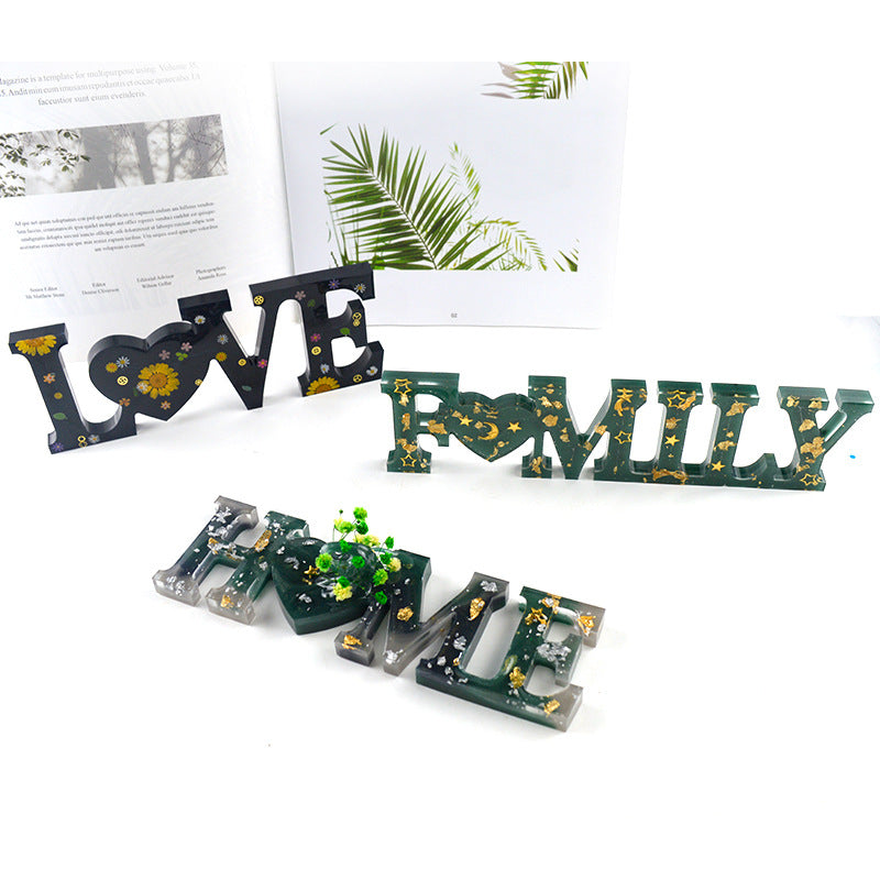 LOVE & HOME Sign Letter Transparent Silicone Resin Mold