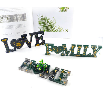 LOVE & HOME Sign Letter Transparent Silicone Resin Mold