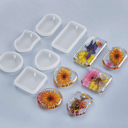 6pcs DIY Love Round Corner Pendant Silicone Mold