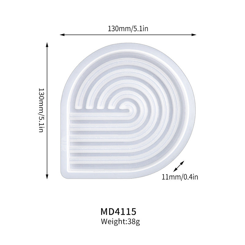 Tray Plaster Silicone Mold Arched Wave Shape Wobble Plate Molds