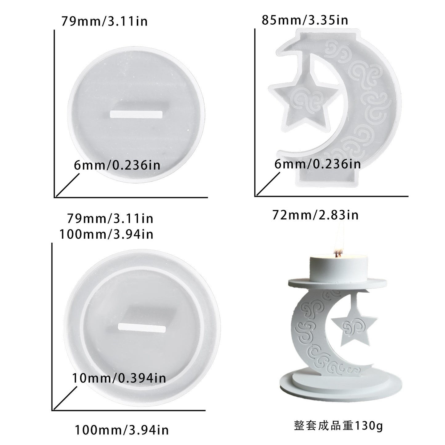 Candlestick mold for Middle Eastern culture aromatherapy candles candle holder inserts three-dimensional ornaments gypsum cement silicone molds