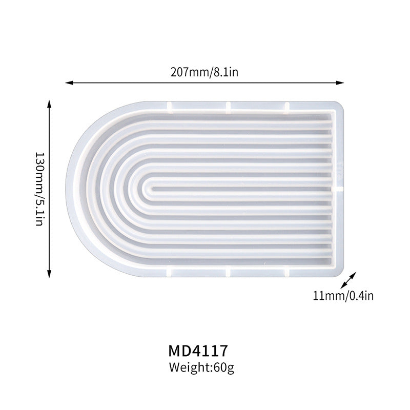 Tray Plaster Silicone Mold Arched Wave Shape Wobble Plate Molds