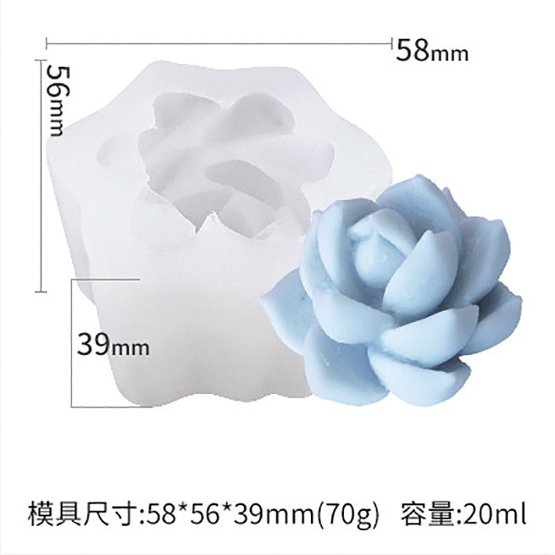 Succulent Plant Gypsum Mold Candle Molds Epoxy Resin Template Soft Silicone Birthday Holiday Gift Wedding Souvenirs Home Decor