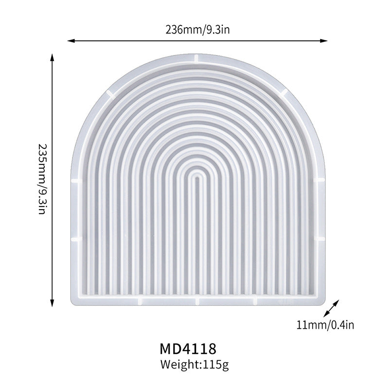 Tray Plaster Silicone Mold Arched Wave Shape Wobble Plate Molds