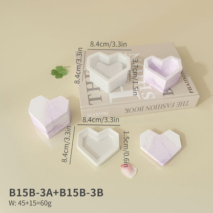 Ins clover shaped heart-shaped storage jar gypsum resin silicone mold