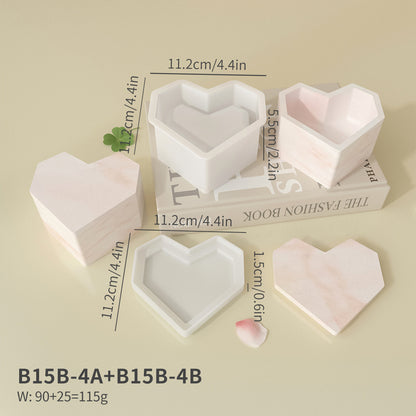 Ins clover shaped heart-shaped storage jar gypsum resin silicone mold